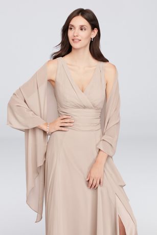 david's bridal long tank soie chiffon