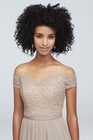 david's bridal one shoulder lace