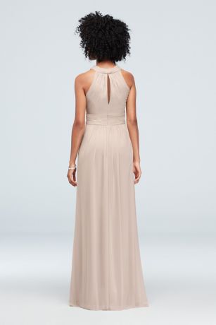 Crisscross High-Neck Mesh Bridesmaid ...