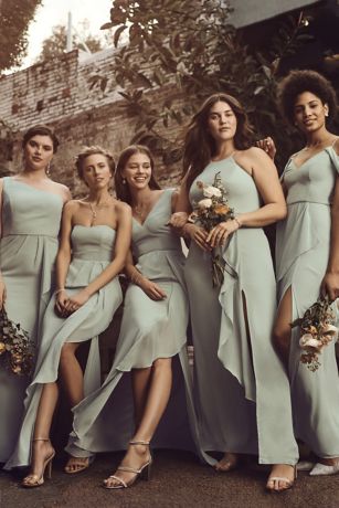 david's bridal georgette wrap dress