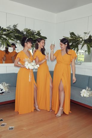 david's bridal wrap bridesmaid dress