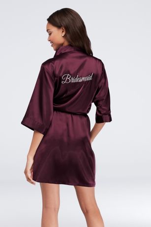 Bridesmaid Embroidered Satin Robe 