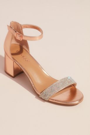 rose gold low block heels
