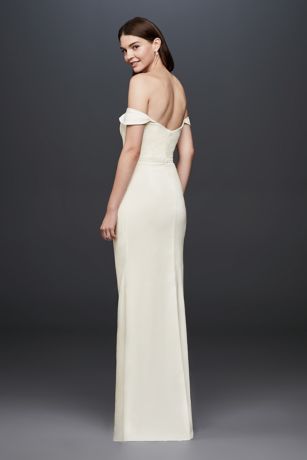 david's bridal crepe sheath dress