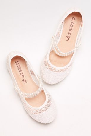 white lace flower girl shoes