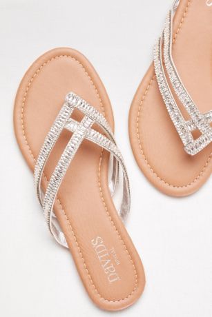 silver dressy flip flops