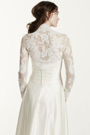 david's bridal long sleeve lace jacket