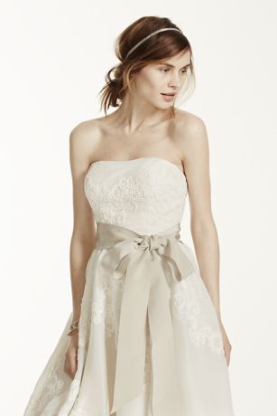 Melissa Sweet Satin Organza And Lace Wedding Dress David S Bridal Save