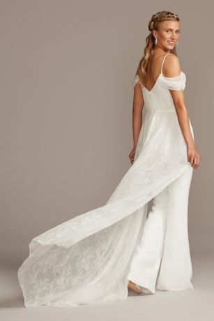 david's bridal white jumpsuit