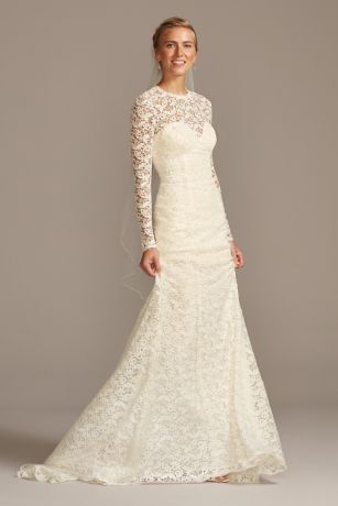 beige lace wedding dress