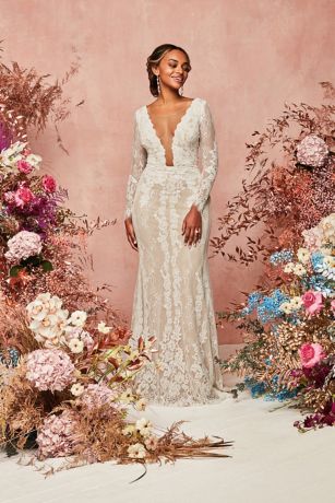 illusion lace wedding dress