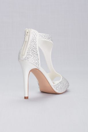 Davids Bridal Crystal-Detailed Peep-Toe Shooties Style Nelia 