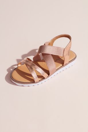girls metallic sandals