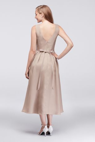 mikado tea length dress