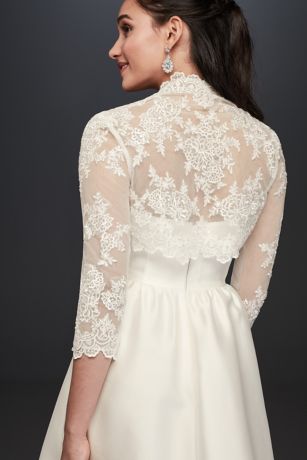 david's bridal long sleeve lace jacket