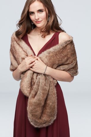 long faux fur shawl