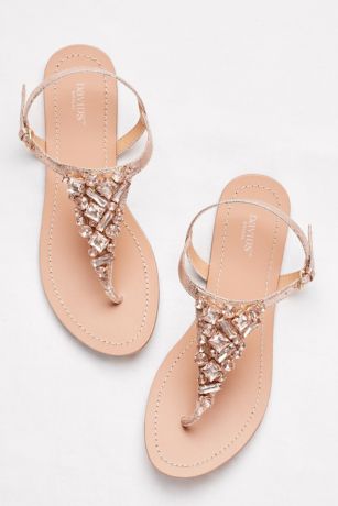 rose gold flip flops with rhinestones