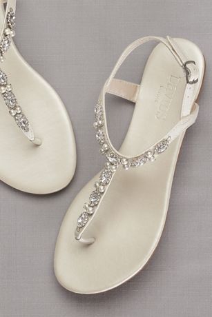 Custom Color Your Choice Pearl Crystal Bridal Flip Flops Gianna Bling Shoes for Destination Beach Wedding Custom Gem Bridal Sandals