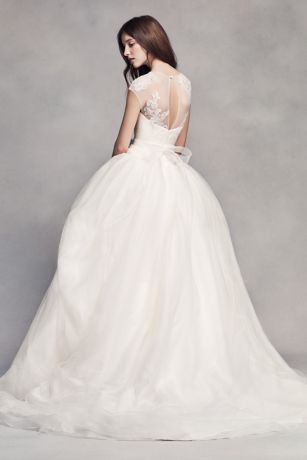 White By Vera Wang Lace Illusion Wedding Dress David S Bridal