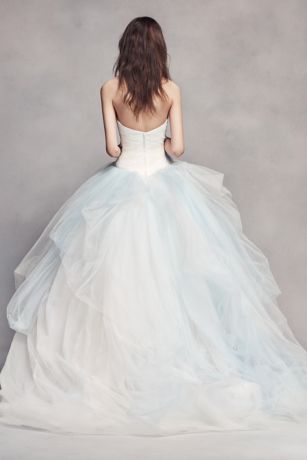 white and blue ombre wedding dress