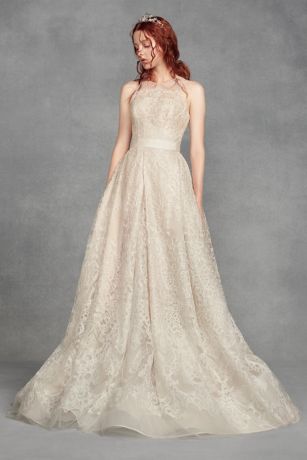 white by vera wang lace illusion wedding dress