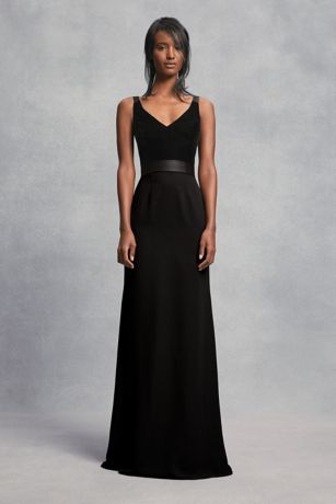 david's bridal velvet bridesmaid dress