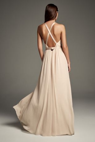 david's bridal criss cross bridesmaid dress