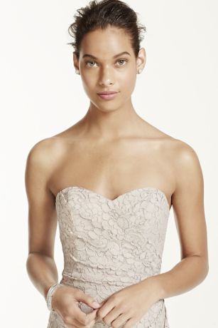 david's bridal lace top bridesmaid dress