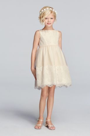 flower girl dress with lace appliques