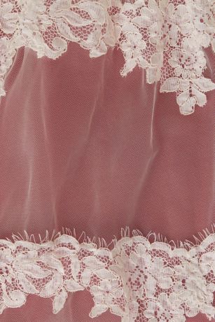 banded lace illusion flower girl dress