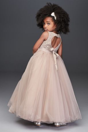 flower girl dress with heart cutout in back