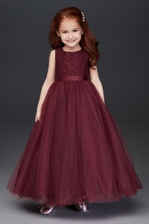 david's bridal heart back flower girl dress