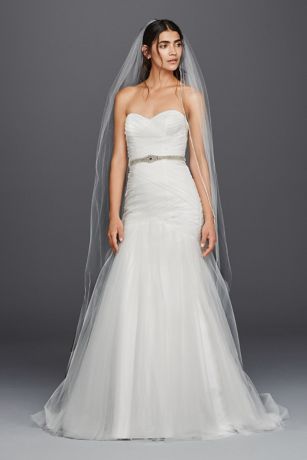 Strapless Sweetheart Mermaid Tulle Wedding Dress David S Bridal
