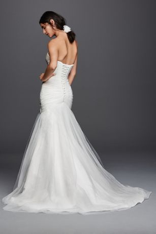 Strapless Sweetheart Mermaid Tulle Wedding Dress David S Bridal