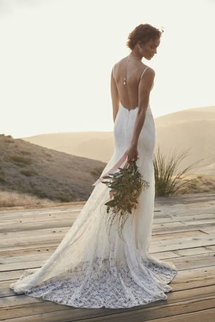 david's bridal open back wedding dress