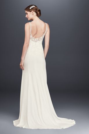 david's bridal crepe sheath dress