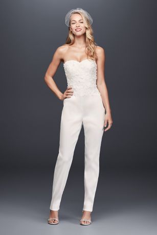 david's bridal white jumpsuit