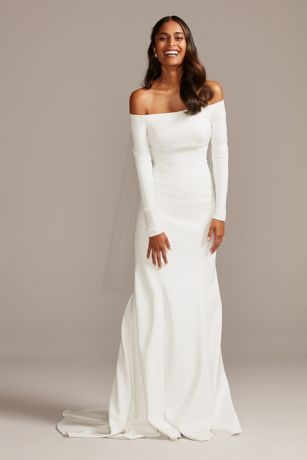 white crepe gown