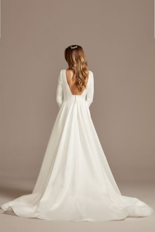 long white low back dress