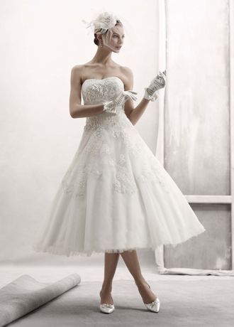 oleg cassini short wedding dress
