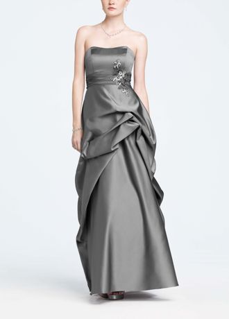 david's bridal black strapless dress