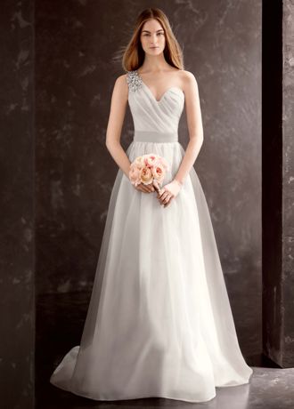 vera wang one shoulder bridesmaid dress