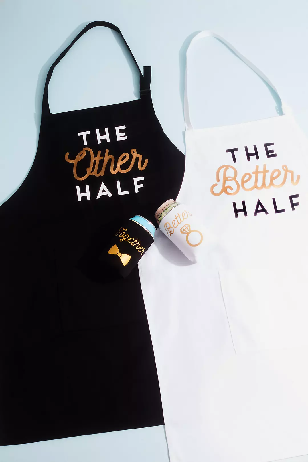 Better Half and Other Half Couples Apron Set Image