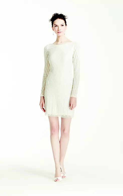 Deco Embellished Long Sleeve Short Dress Image 1