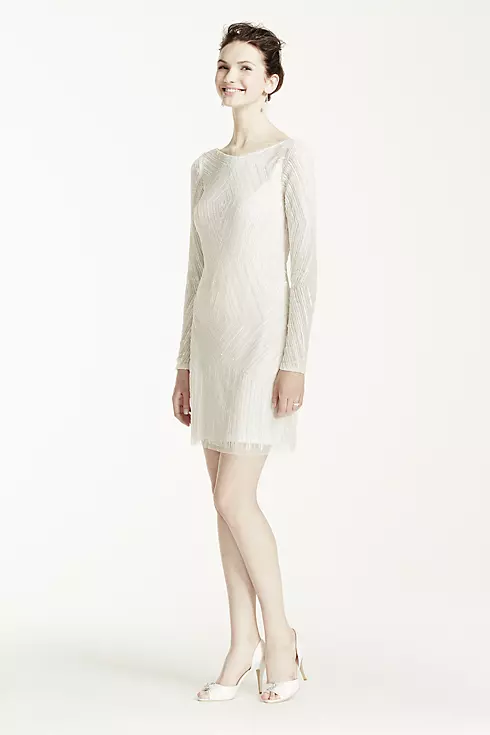 Deco Embellished Long Sleeve Short Dress Image 3