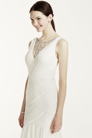 david's bridal illusion neckline