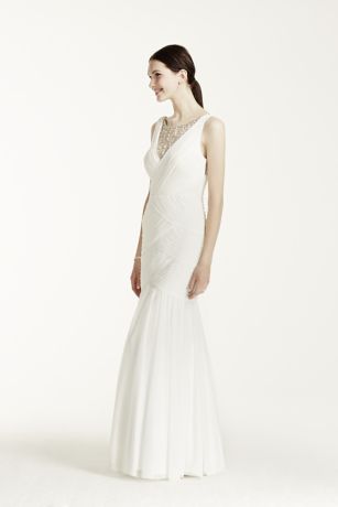david's bridal illusion neckline