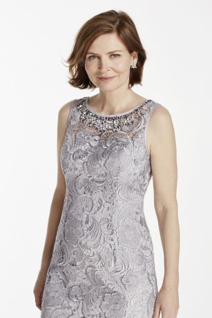 Silver Lace Cocktail Dress