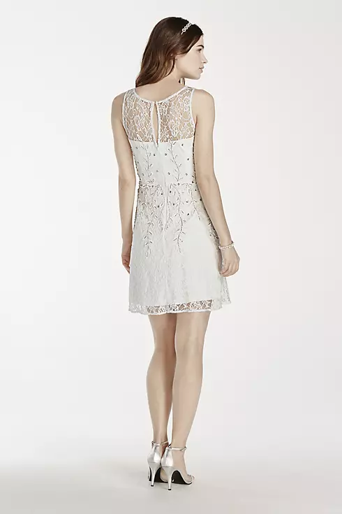 Illusion Tank Floral Lace Crystal Beaded Dress  Image 2