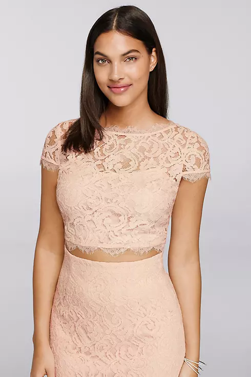 Two-Piece Lace Dress with Short Sleeves Image 3